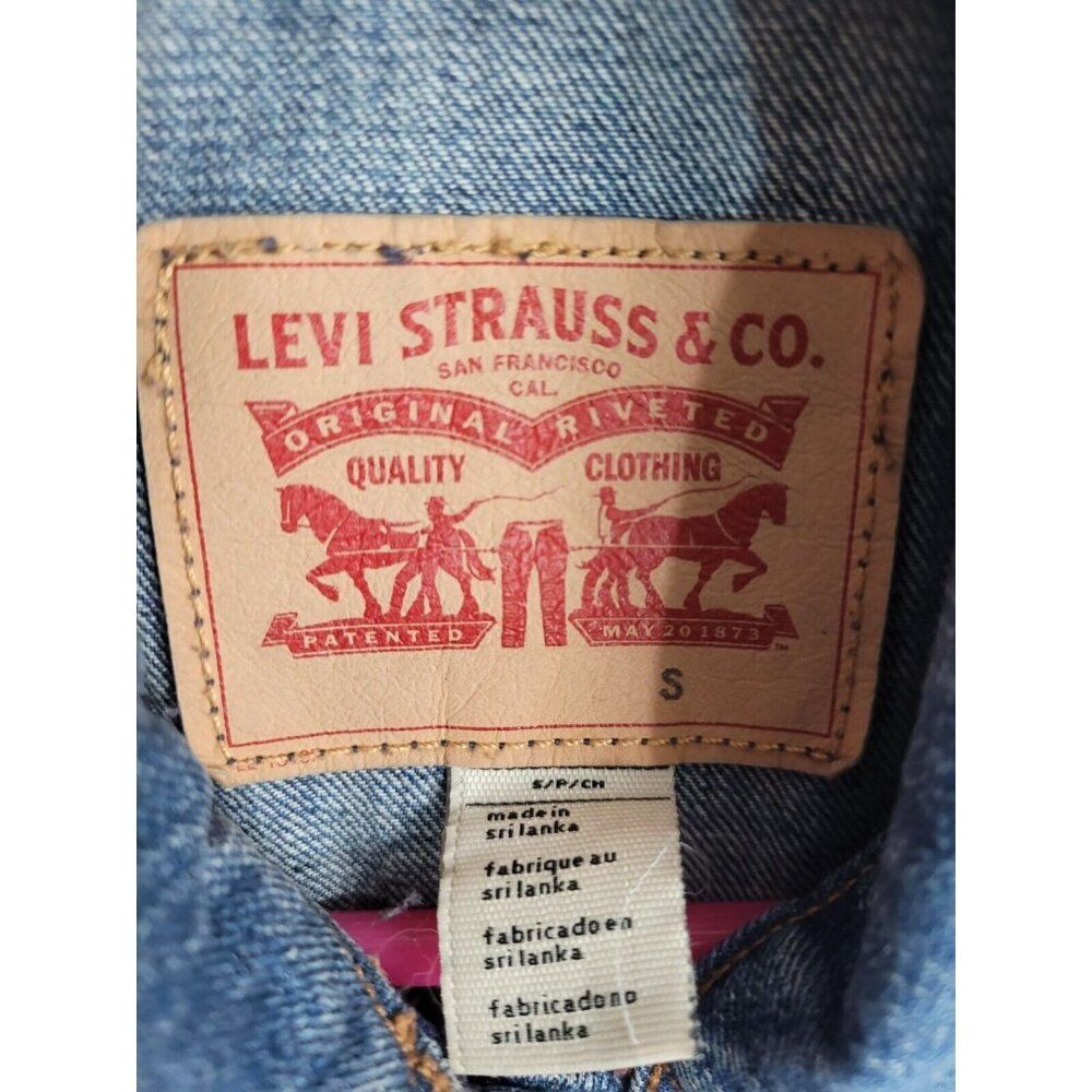 Levi’s Classic Blue Denim Jacket Sz. S Button Up Trucker Natural Wear - Picture 3 of 5
